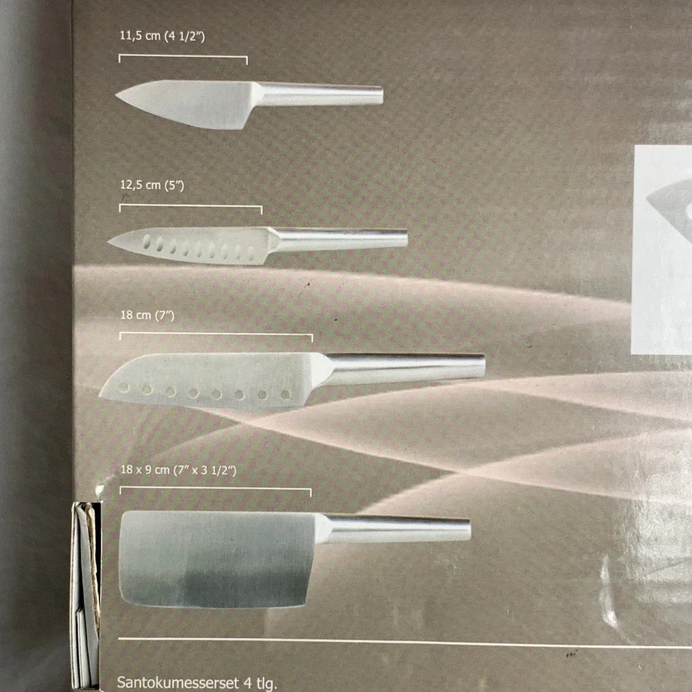 BergHOFF Eclipse Santoku Knife Set 4‎ Pieces Stainless Steel Kitchen Cutlery